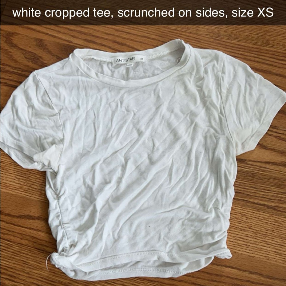 White Cropped Tee